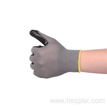 Hespax Oil Resistant Nitrile Palm Coated Safety Gloves